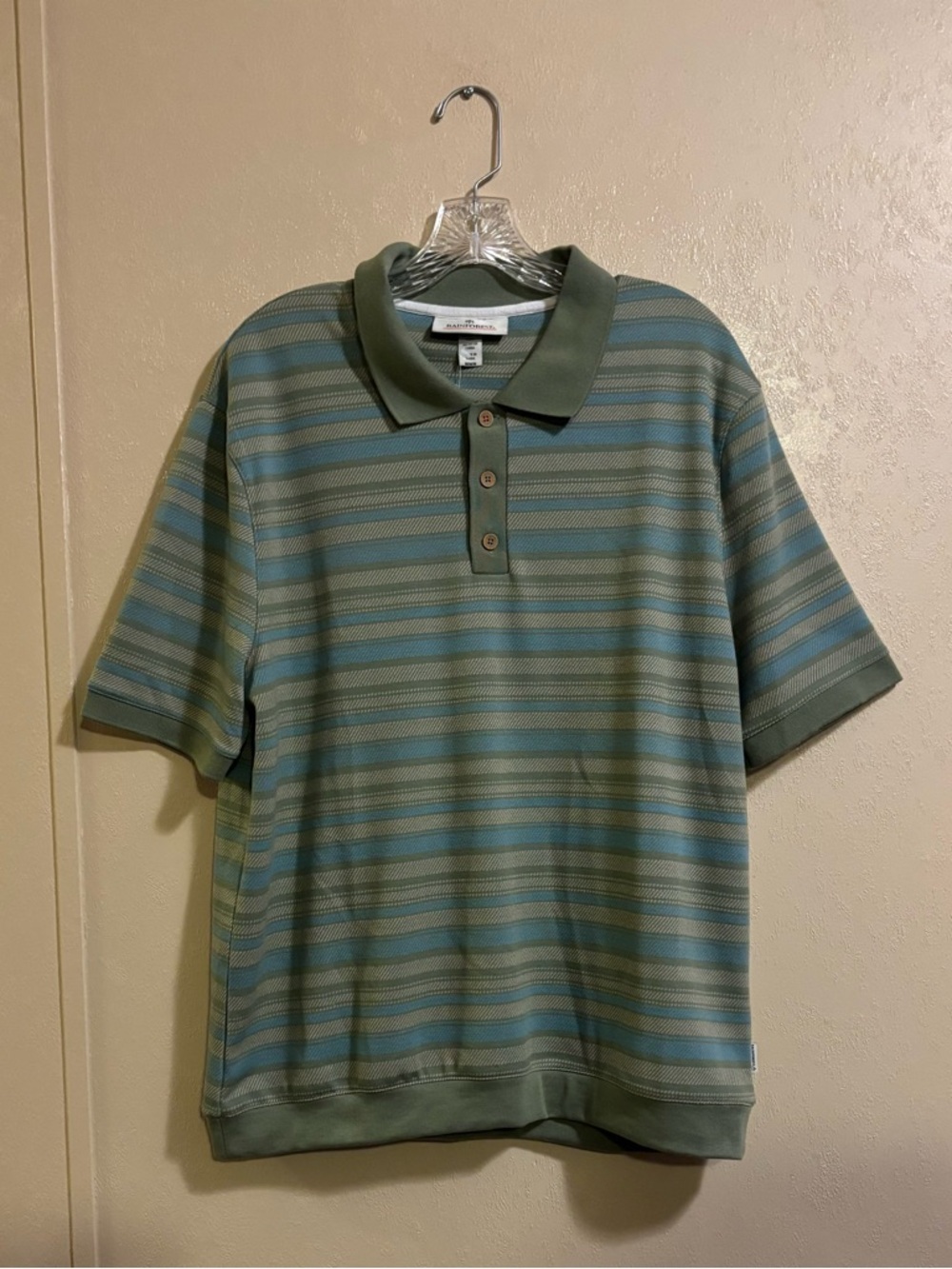 NWT RAINFOREST men's Striped Polo sz M